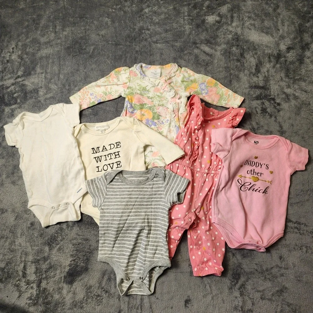 Baby Girl Clothes 6pc Lot 3-6 Months Laura Ashley Carter's Gerber Romper Pants